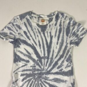 Daily Practice T-Shirt Dress Womens XS Blue Tie Dye Cotton Side Slit Casual